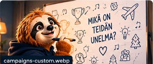 Laiskis suunnittelemassa omaa tavoitetta